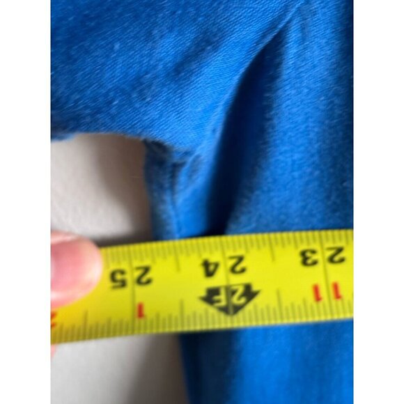 J Jill Womens Button Up Collared Short Sleeve 100% Linen Dress Blue Size M - Picture 7 of 9